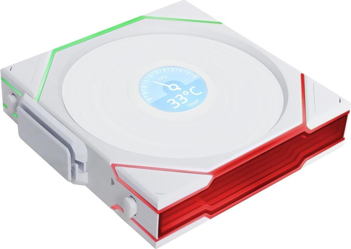 Actual product image Lian-Li UNI FAN TL Wireless LCD Lüfter, ARGB, PWM - 120 mm, weiss (120 mm, 1 x)