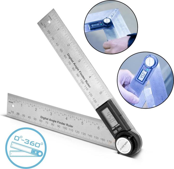 Produktbild Stahlwerk Digitaler Winkelmesser DWM-200 ST mit 180 mm Messbereich 360°