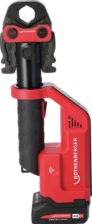 Produktbild Rothenberger Pressmaschine ROMAX COMPACT III Set TH16-20-26 | 18 Volt, 1x 2,0 Ah Akku, EU, CAS (Rohrpresse)
