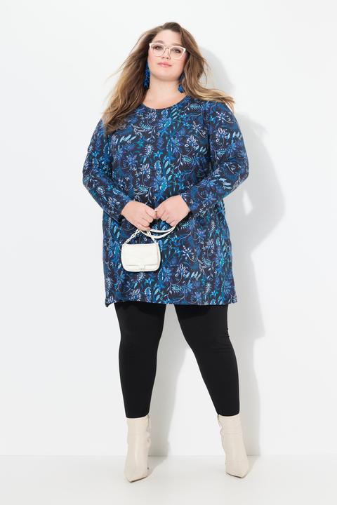Produktbild Ulla Popken Longshirt, gemustert, A-Linie, Rundhals, Langarm (50, 52)