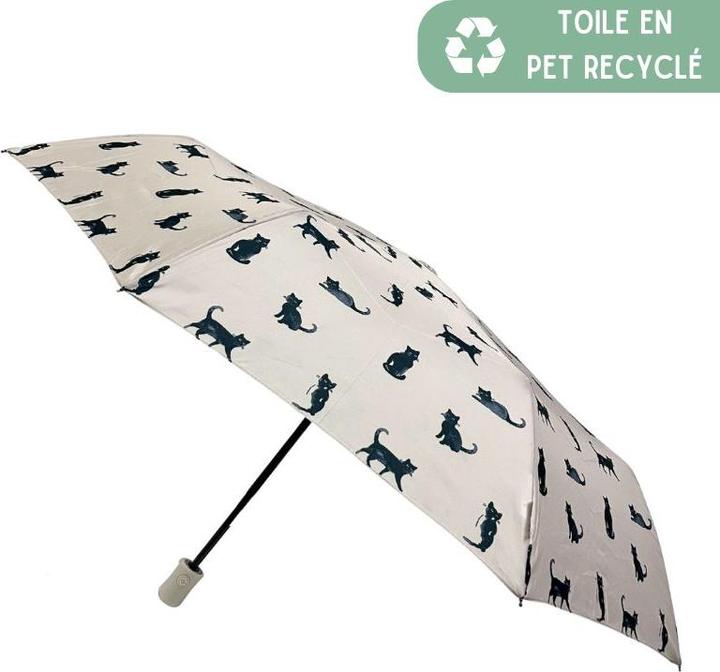 Smati CHAT NOIR Automatischer Faltregenschirm