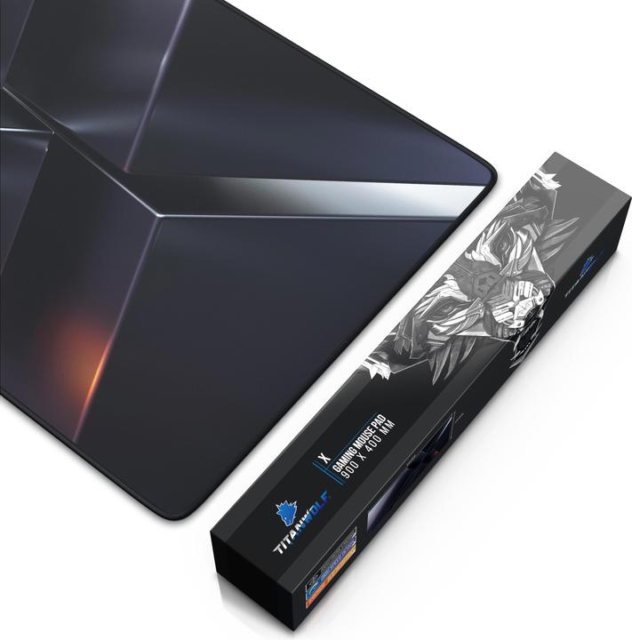 Produktbild Titanwolf Gaming Mauspad, 900 x 400mm XXL Mausmatte, verbessert Präzision & Geschwindigkeit, X Motiv (XXL)
