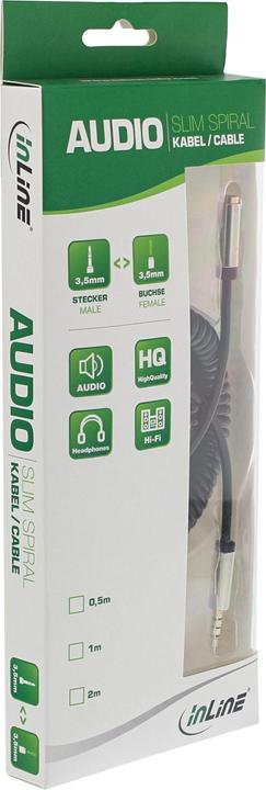 Actual product image InLine Slim Audio spiral cable jack 3 (1 m, AUX cable)