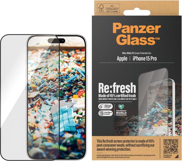 Actual product image PanzerGlass Re:fresh (1 pcs., Apple iPhone 15 Pro)