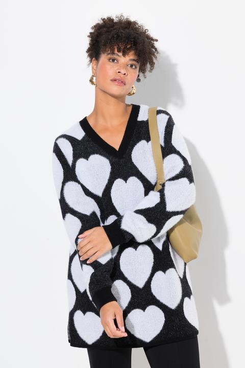Produktbild Miamoda Pullover, weicher Feinstrick, Herzmuster (46, 48)