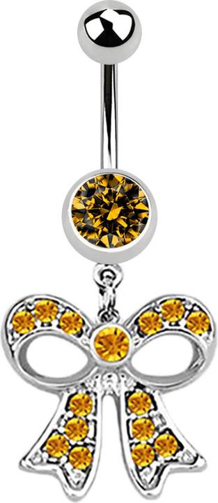 Immagine prodotto Star Piercing Banana in argento con ciondolo a forma di maglia di topazio (senza ottone, Acciaio chirurgico 316L)