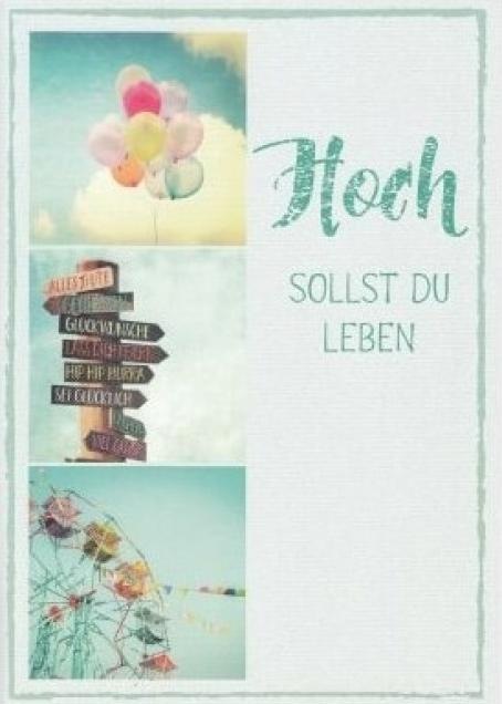 Produktbild Cart Geburtstagskarte Hoch sollst du leben - Maxi Card A4