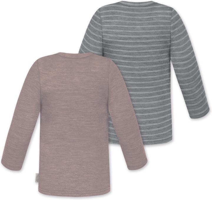 Produktbild Normani 2er Pack Baby Merino Longsleeve „Taupo" - 9473 (74, 80)