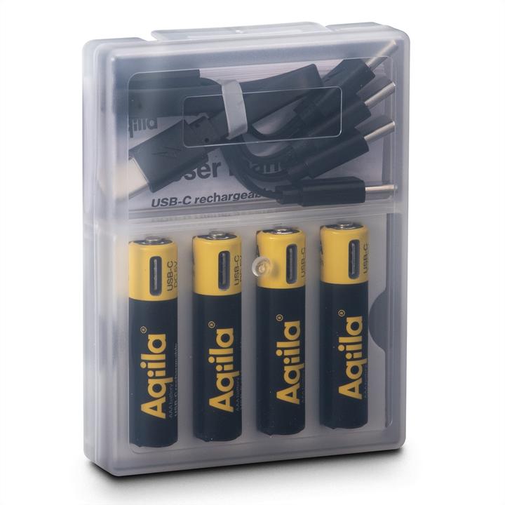 Produktbild Aqiila - USB-C Wiederaufladbare Batterie - AAA - 600 mAh - 4er-Pack (4 Stk., AAA, 600 mAh)