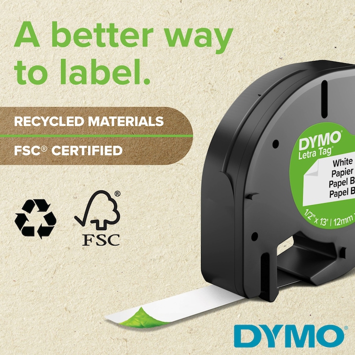 Produktbild Dymo LetraTag Beschriftungsband (1.20 cm, Weiss)