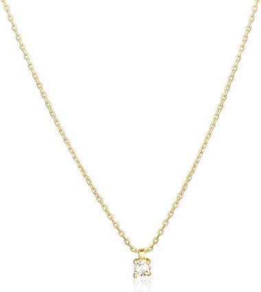 JVD Minimalist Gold Plated Zircon Necklace (Zirkon)
