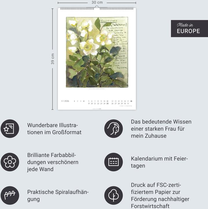 Actual product image Hildegard von Bingen Kalender 2026 (30 x 39 cm)