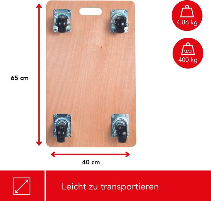 Actual product image Velleman FURNITURE MOVER - 650 x 400 mm - max. LOAD 400 kg (400 kg)