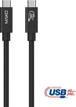 Actual product image Mako USB-C 4.0 beidseitig, 1.0m 240W schwarz (1 m, USB 4.0, 240 W)