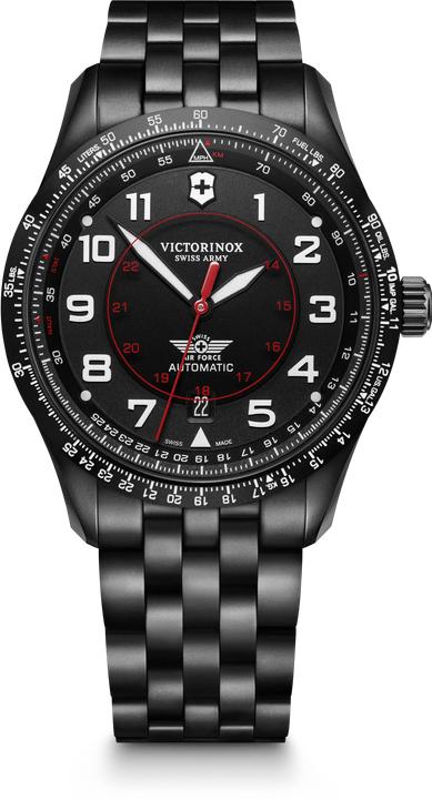 Actual product image Victorinox Airboss Mecha 42, BLK PVD, BLK dial, BLK SST br (Pilot watch, 42 mm)