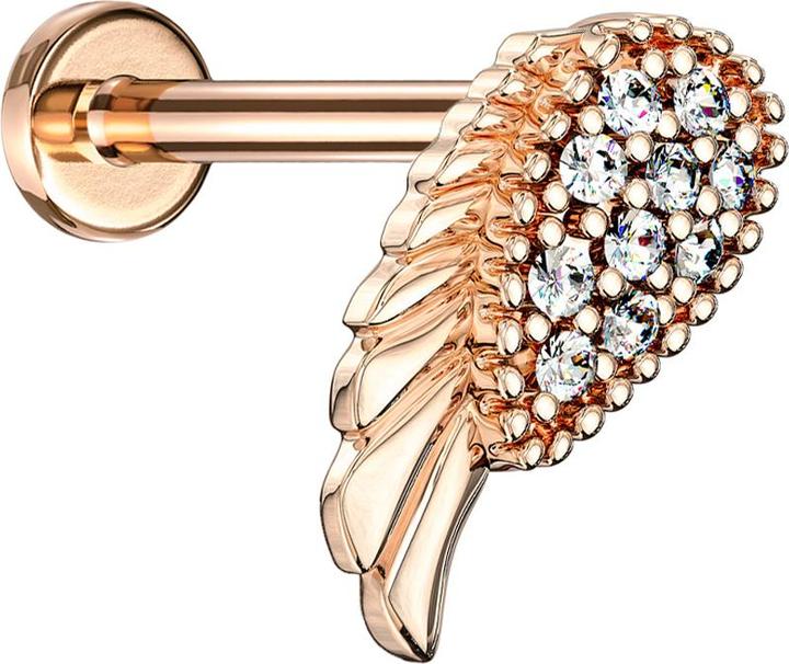 Immagine prodotto Star Piercing Micro labret a filo interno in oro rosa ali d'angelo (Ottone, Acciaio chirurgico 316L)