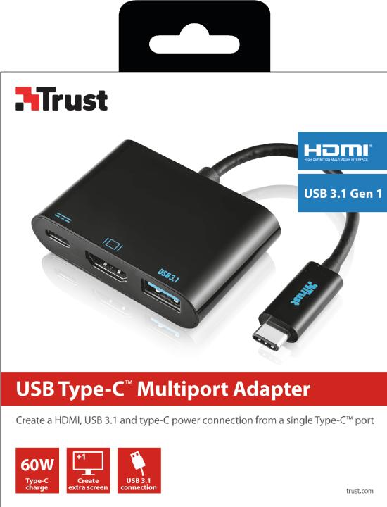 Produktbild Trust USB-C Multiport Adapter (HDMI, USB, 1.40 cm)