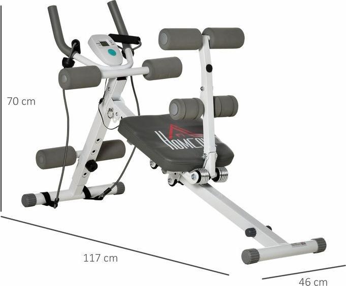 Produktbild Swisshandel24 2-in-1 Bauchtrainer, Bauchmuskeltrainer mit verstellbare Bauchmuskelbank Weiss