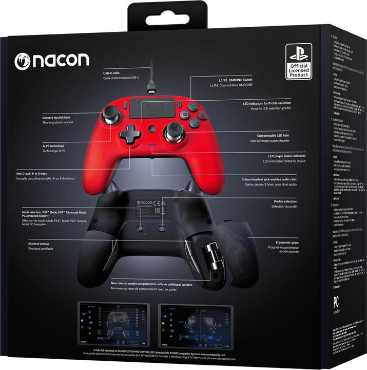 Immagine prodotto Nacon Gaming Revolution Pro Controller 3 USB 3.2 Gen 1 (3.1 Gen 1) Gamepad PC, PlayStation 4 (PS4, PC)