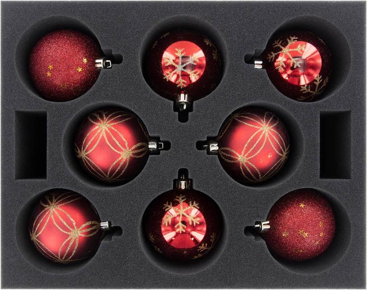 Produktbild Feldherr FS090A003 - Schaumstoffeinlage für 8 Christbaumkugeln / Weihnachtskugeln (Schaumstoff)