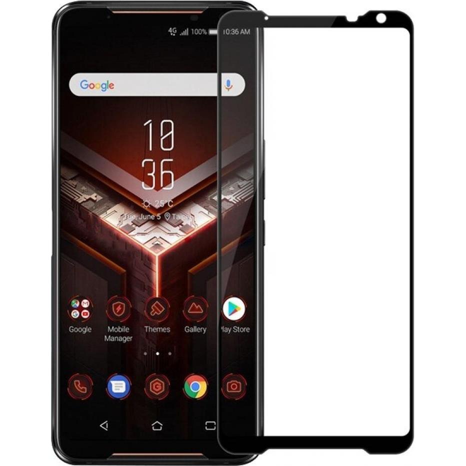 Screenguard Asus ROG Phone 2 Full Screen Panzerglas Schutzfolie 2.5D 9H (1 Stück, Asus ROG Phone II), Smartphone Schutzf...