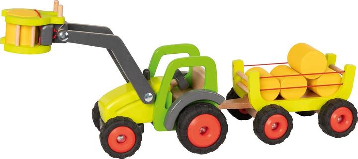 Actual product image Goki Wooden tractor with hay cart