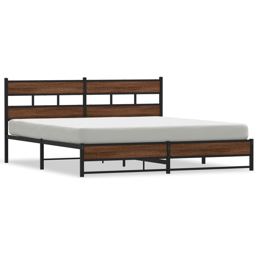 VidaXL, Bett, Metallbett Bett Lattenrost Doppelbett Bettgestell ohne Matratze 193x203cm (193 x 203 cm)