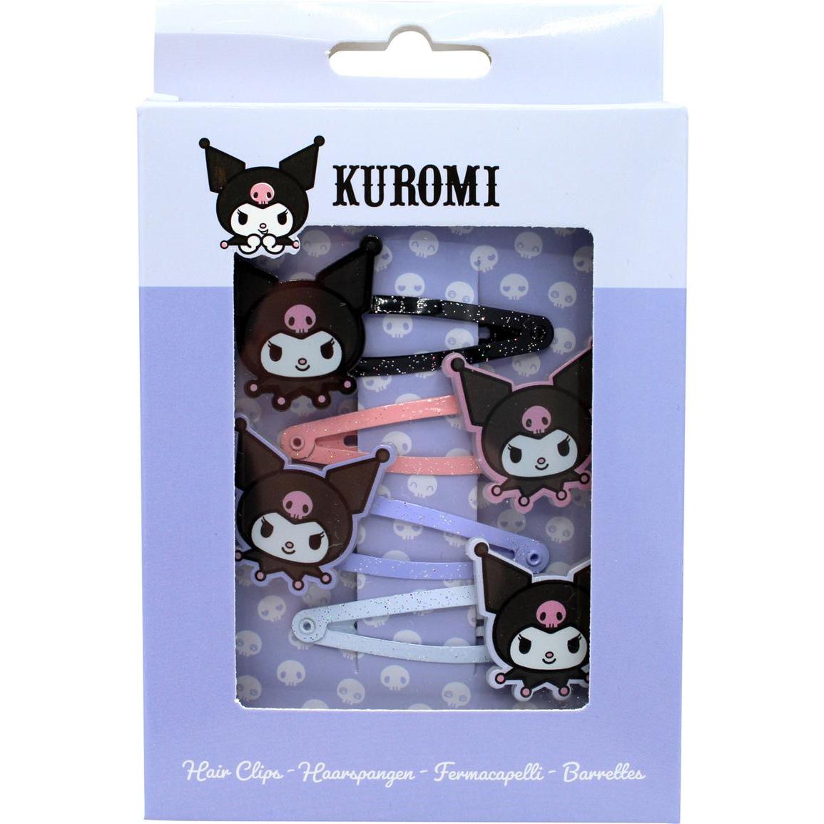 Kuromi 4 Haarspangen in Geschenkpackung 9x1,5x14 cm (4 Stk.) (24088)