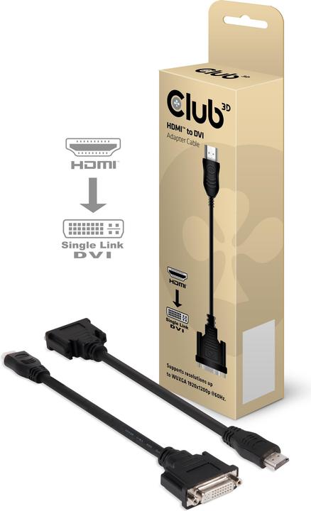 Actual product image Club 3D HDMI to (DVI, 20 cm)