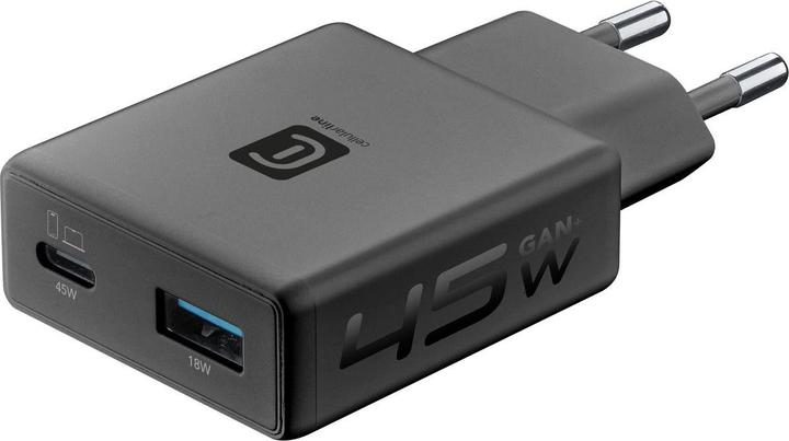 Produktbild Cellularline PowerLITE Dual 45W GaN Home Charger (45 W, 2 Ports)