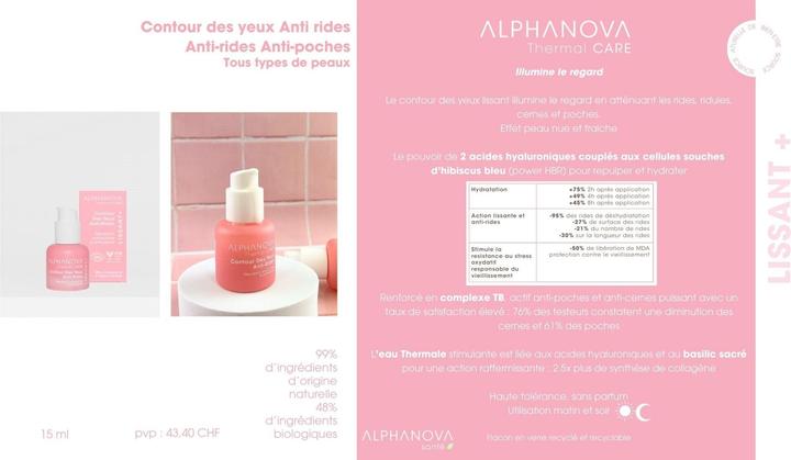 Immagine prodotto Alphanova Thermal Care Augenkonturen Anti-Falten glättend Bio (Siero per la cura degli occhi, 15 ml, Giorno)