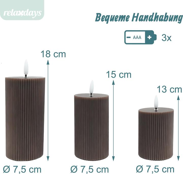 Actual product image Relaxdays 3x LED candle (3x)