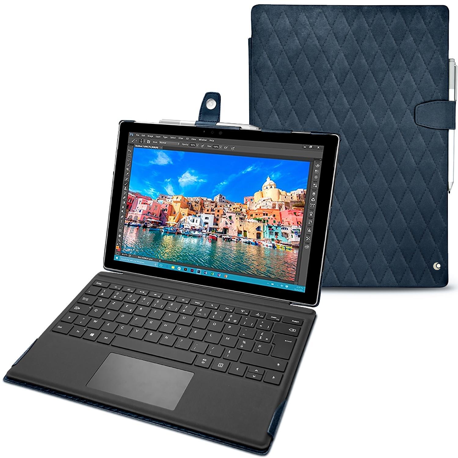 Noreve Lederschutzhülle (Microsoft Surface Pro 4), Tablet Hülle, Grau