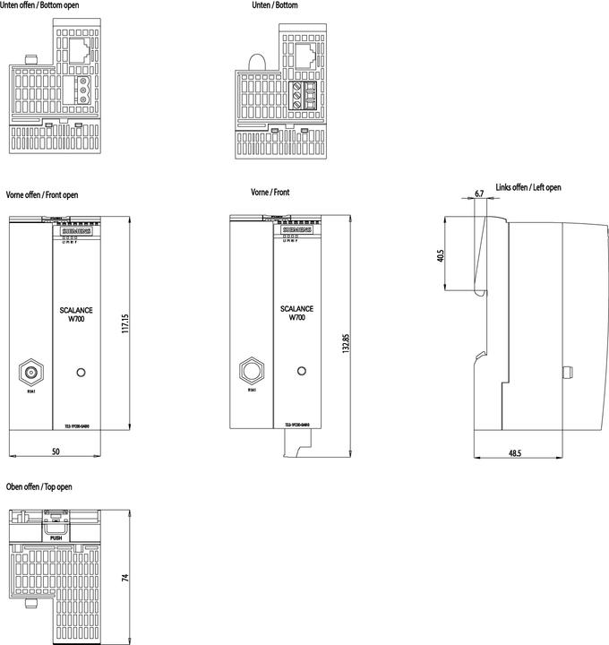 Actual product image Siemens IWLAN Client SCALANCE RJ45 only for operation in USA