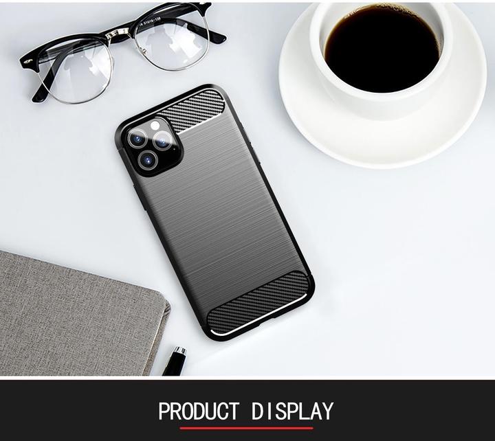 Immagine prodotto Cadorabo TPU Ultra sottile in acciaio inossidabile al carbonio Combi Cover (Apple iPhone 11 Pro Max)