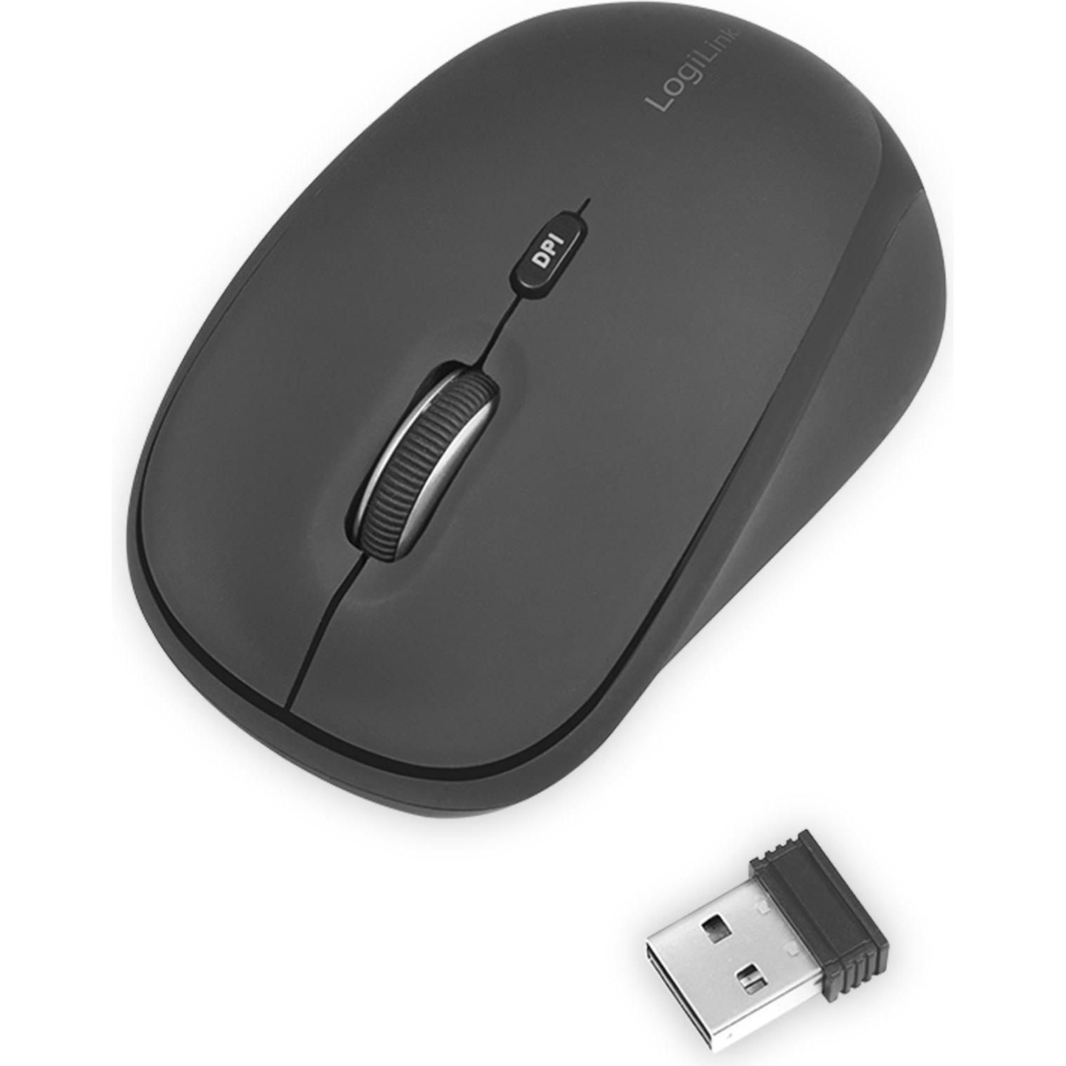 LogiLink ID0193 (Kabellos), Maus, Schwarz