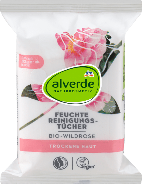 Actual product image dm alverde Organic Wild Rose Cleansing Wipes (Cleaning cloths)