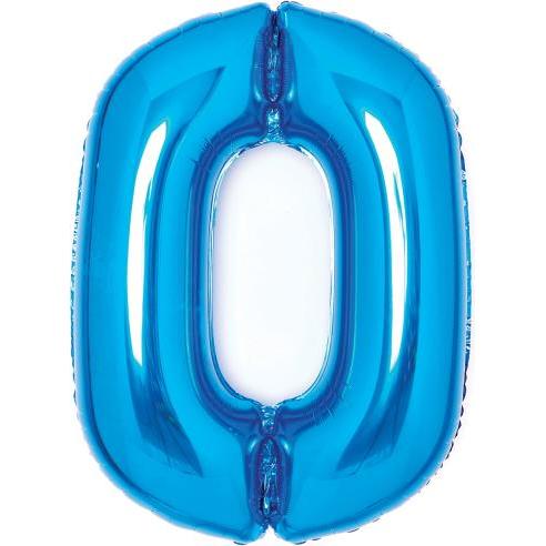 Magni Folienballon Zahl 0 medium 63x85cm blau