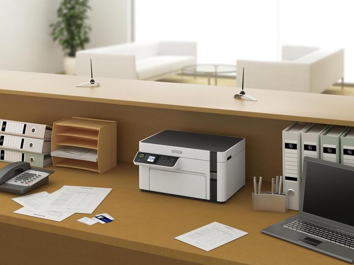 Actual product image Epson Multifunction compact printer EcoTank M2120 Mono, Inkjet, A4, Wi-Fi, White (Ink, Black and white)