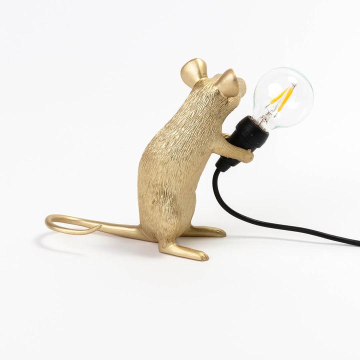Seletti Mouse Lamp Mac Sitting Table Lamp Gold (E14)