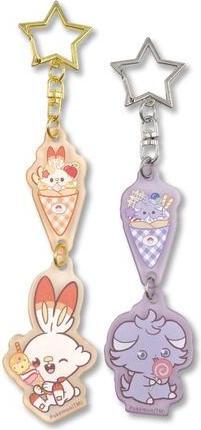 Produktbild Pokémon PokePeace Acrylic Keyholder Set Scorbunny & Espurr Sweets Shop