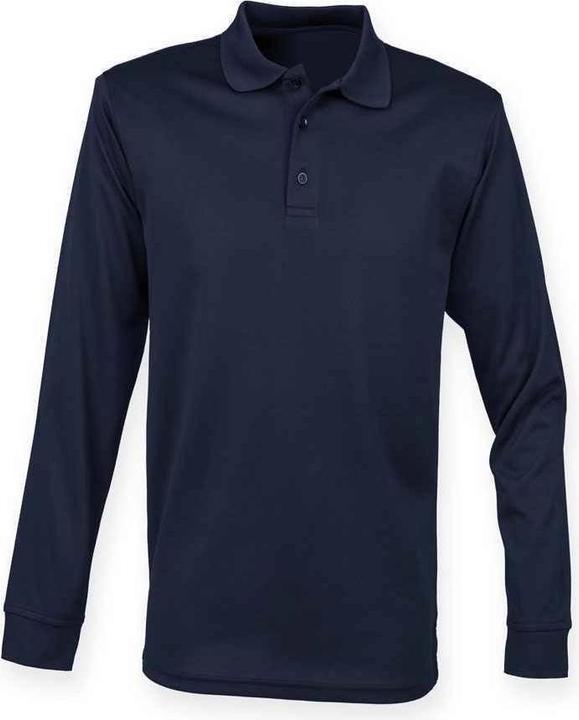 Actual product image Henbury Adults Unisex Long Sleeve Coolplus Piqu Polo Shirt (XXS)