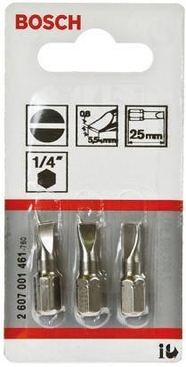 Produktbild Bosch Professional Zubehör Schrauberbit Extra-Hart S 0,8 x 5,5, 25 mm, 3er-Pack (Schraubschlitz)