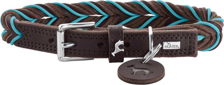 Produktbild Hunter Dogcollar Solid Education Cord M (55), dark brown/turquoise - (69323) (M, Hund, Hundesport)