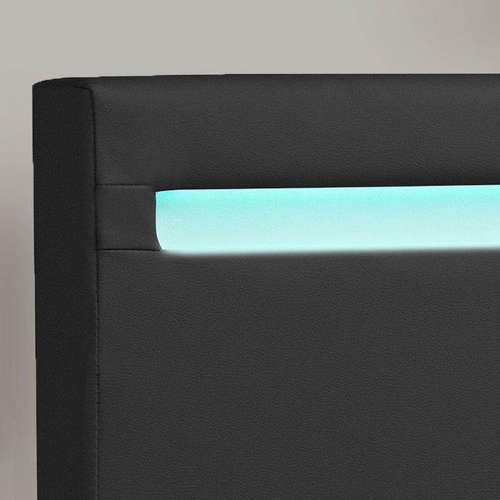 Actual product image Juskys LED upholstered bed Verona with slatted frame (90 x 200 cm)