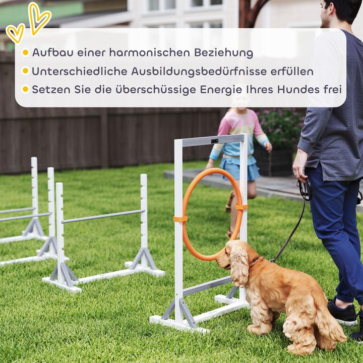 Produktbild PawHut Agility Set Tannenholz, Kunststoff Weiss (Agility)