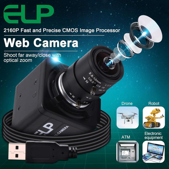 Actual product image ELP 4K Ultra HD Webcam mit Zoom-Objektiv (5-50mm)