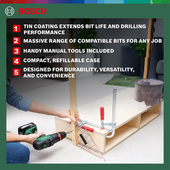 Produktbild Bosch Zubehör X-Line-Titanium Bohrer- und Schrauber-Set, 103-teilig (1 mm, 1.5 mm, 2 mm, 2.5 mm, 3 mm, 3.5 mm, 4 mm, 4.5 mm, 5 mm, 5.5 mm, 6 mm, 6.5 mm, 7 mm, 8 mm, 10 mm)