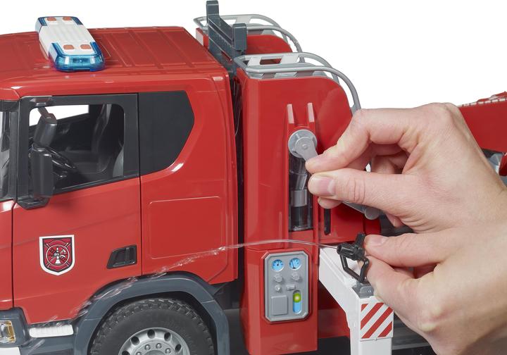 Bruder Scania Super 560R fire brigade with turntable ladder, water pump, L+S module