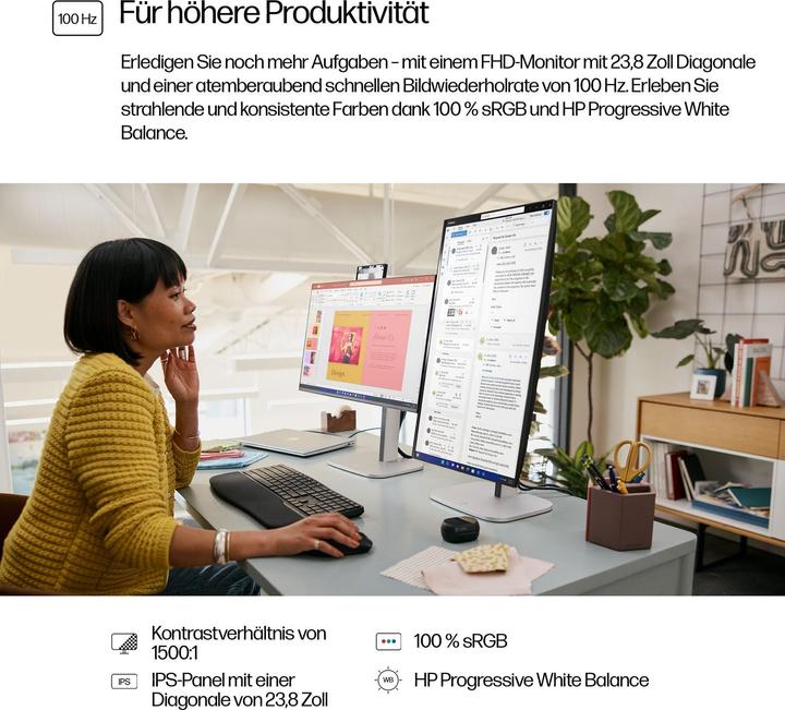 Image du produit HP Écran FHD 23,8 pouces Series 5 Pro - 524pf (1920 x 1080 pixels, 23.80")